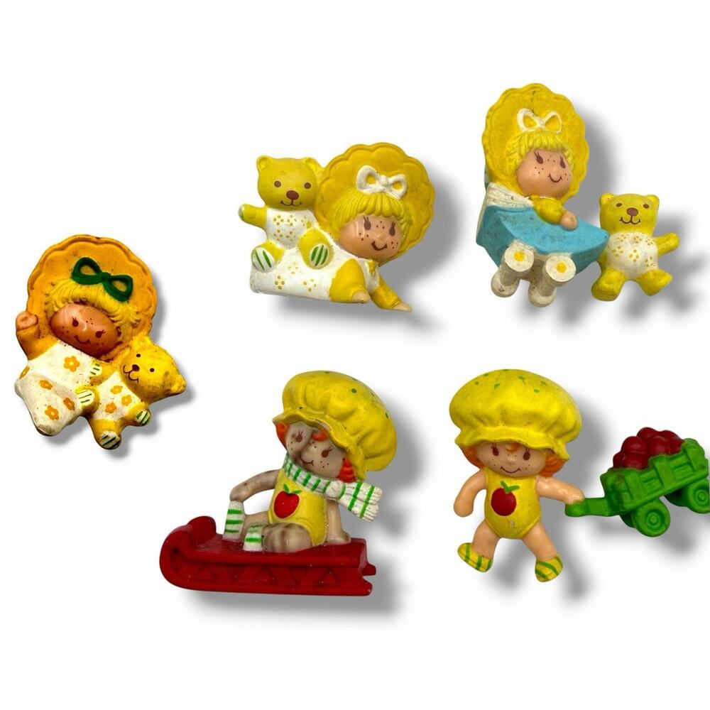 Vintage PVC Strawberry Shortcake Miniatures Figures Lot 80s baby Butter Cookie